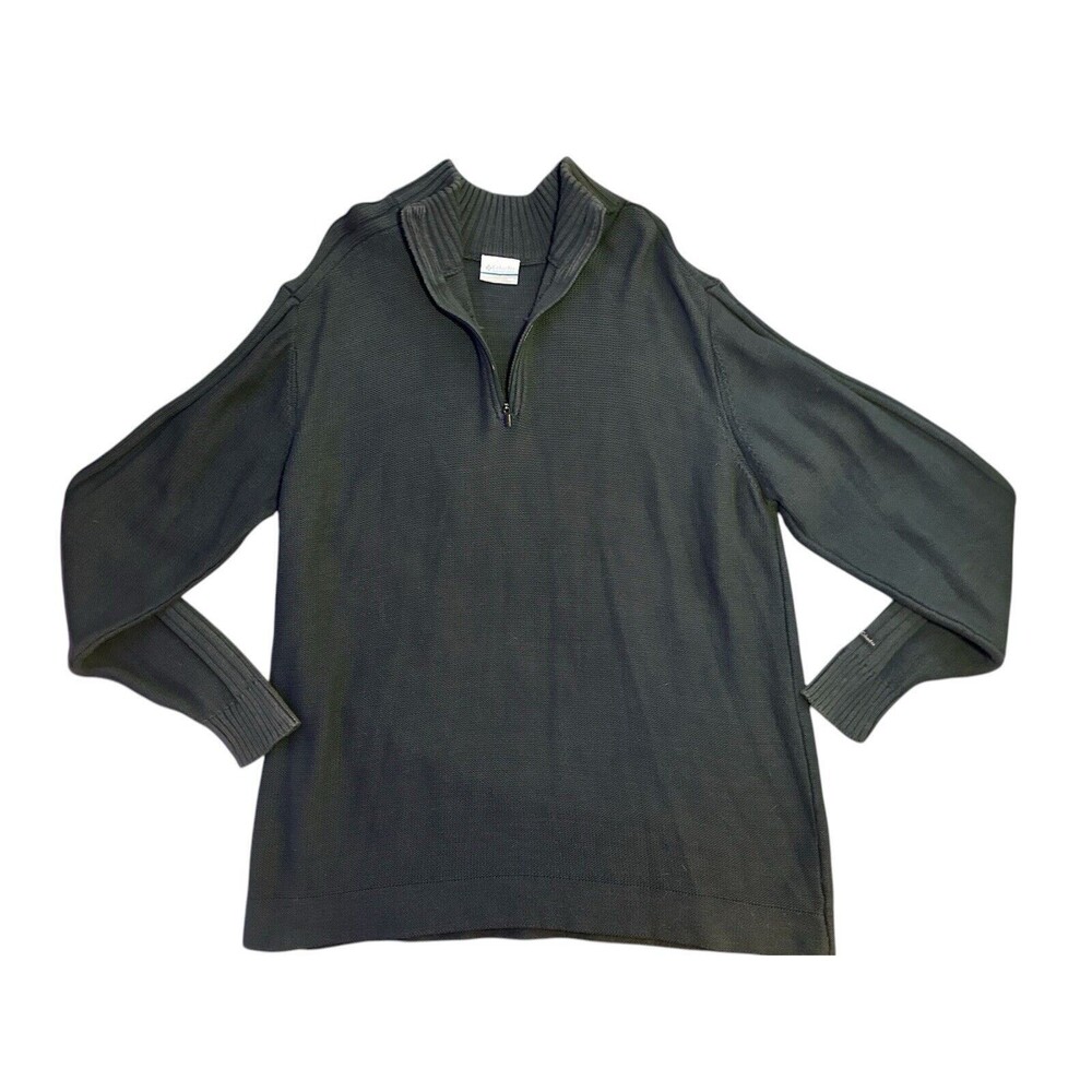 Columbia Sportswear 1/4 Zip Sweater - Dark Green Knit - Size XXL